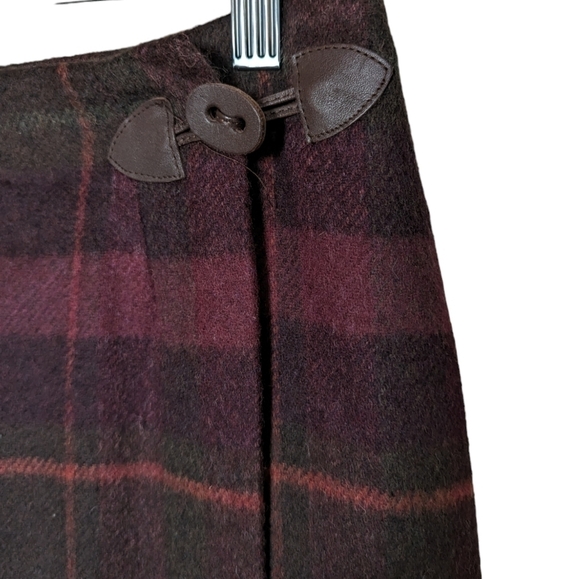 Talbots vintage plaid midi wrap skirt wool blend sz 14 - Picture 2 of 8